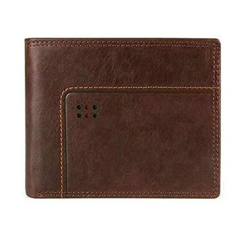 TYNXK Brieftasche Leder Männer Brieftaschen mit Münztasche Vintage Männliche Geldbörse echte Ledermännern Brieftasche mit Kartenhaltern Portemonnaie (Color : Coffee von TYNXK