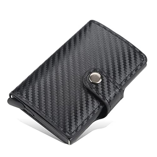 TYNXK Brieftasche Männer Smart Wallet Credit Bank Card Inhaber Mode Geldbörse Aluminiumlegierung Business Casual Mini Wallet Wallet Pu Geldbeutel Portemonnaie (Color : Black 01) von TYNXK