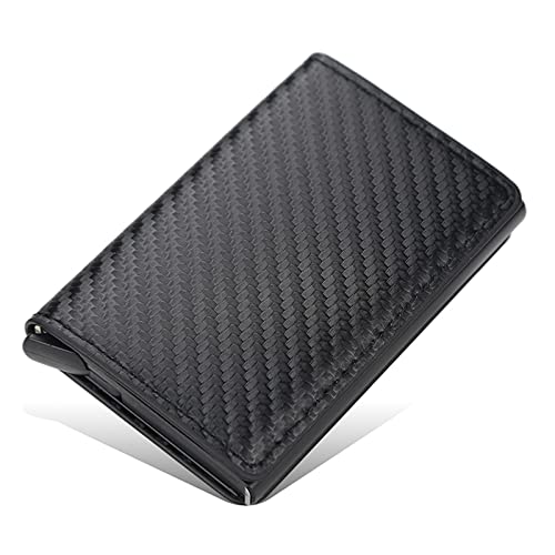 TYNXK Brieftasche Männer Smart Wallet Credit Bank Card Inhaber Mode Geldbörse Aluminiumlegierung Business Casual Mini Wallet Wallet Pu Geldbeutel Portemonnaie (Color : Black 04) von TYNXK