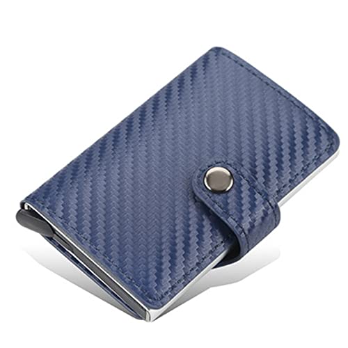 TYNXK Brieftasche Männer Smart Wallet Credit Bank Card Inhaber Mode Geldbörse Aluminiumlegierung Business Casual Mini Wallet Wallet Pu Geldbeutel Portemonnaie (Color : Blue 01) von TYNXK