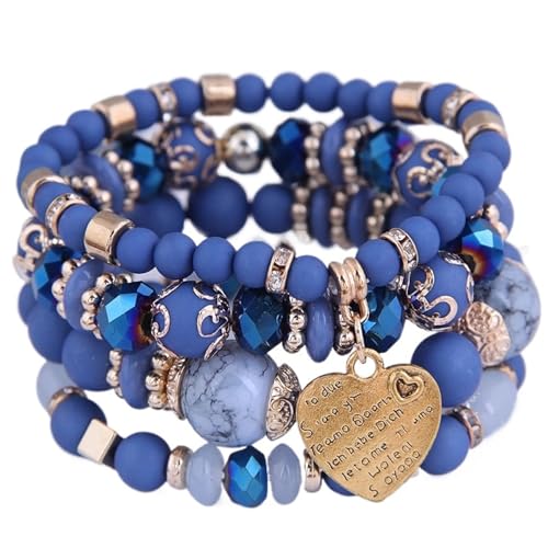 TYNXK Ethnische Multicolor Kristall Perlen Strang Armbänder Frauen Männer Herz Baum Des Lebens Bettelarmband Pulseira Feminina(Color-02) von TYNXK