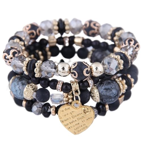 TYNXK Ethnische Multicolor Kristall Perlen Strang Armbänder Frauen Männer Herz Baum Des Lebens Bettelarmband Pulseira Feminina(Color-03) von TYNXK