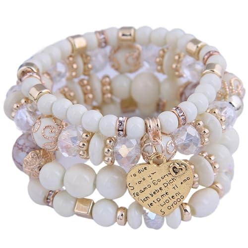TYNXK Ethnische Multicolor Kristall Perlen Strang Armbänder Frauen Männer Herz Baum Des Lebens Bettelarmband Pulseira Feminina(Color-04) von TYNXK
