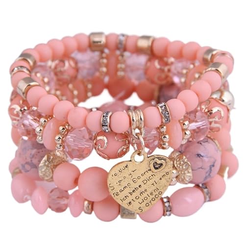 TYNXK Ethnische Multicolor Kristall Perlen Strang Armbänder Frauen Männer Herz Baum Des Lebens Bettelarmband Pulseira Feminina(Color-07) von TYNXK