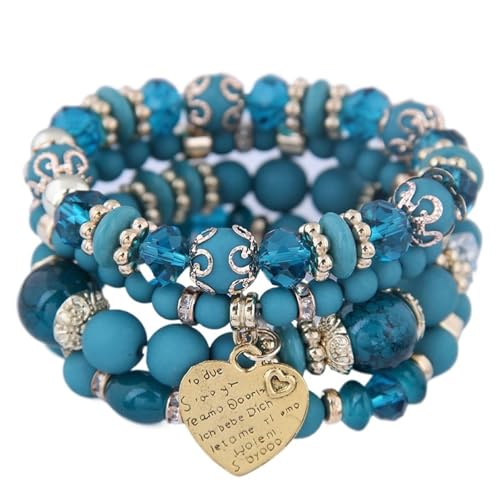 TYNXK Ethnische Multicolor Kristall Perlen Strang Armbänder Frauen Männer Herz Baum Des Lebens Bettelarmband Pulseira Feminina(Color-08) von TYNXK