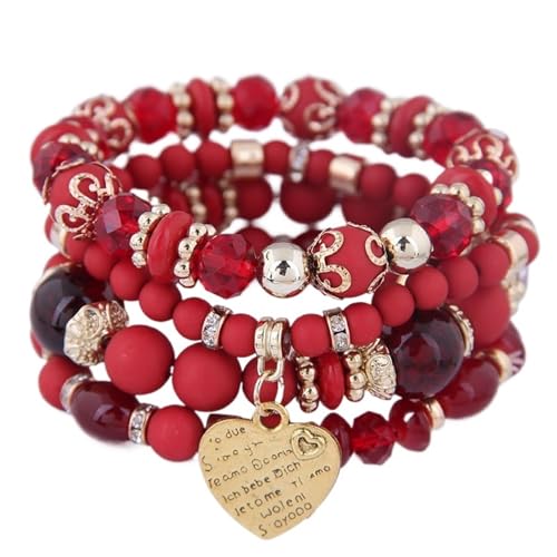 TYNXK Ethnische Multicolor Kristall Perlen Strang Armbänder Frauen Männer Herz Baum Des Lebens Bettelarmband Pulseira Feminina(Color-09) von TYNXK