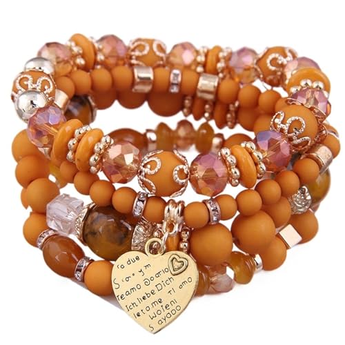 TYNXK Ethnische Multicolor Kristall Perlen Strang Armbänder Frauen Männer Herz Baum Des Lebens Bettelarmband Pulseira Feminina(Color-12) von TYNXK
