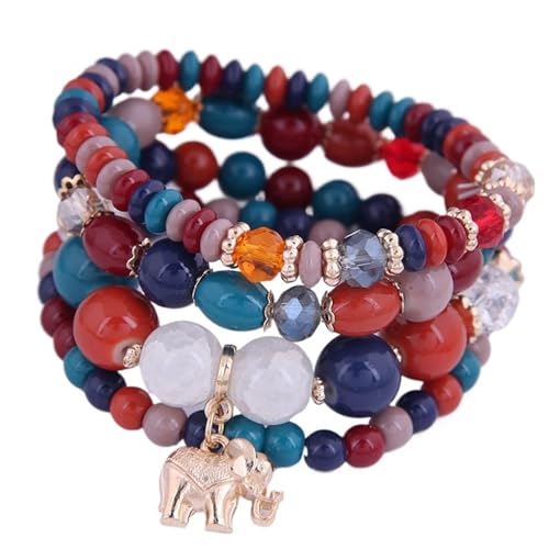 TYNXK Ethnische Multicolor Kristall Perlen Strang Armbänder Frauen Männer Herz Baum Des Lebens Bettelarmband Pulseira Feminina(Color-13) von TYNXK