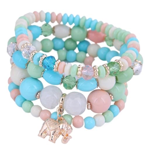 TYNXK Ethnische Multicolor Kristall Perlen Strang Armbänder Frauen Männer Herz Baum Des Lebens Bettelarmband Pulseira Feminina(Color-18) von TYNXK