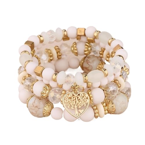 TYNXK Ethnische Multicolor Kristall Perlen Strang Armbänder Frauen Männer Herz Baum Des Lebens Bettelarmband Pulseira Feminina(Color-35) von TYNXK