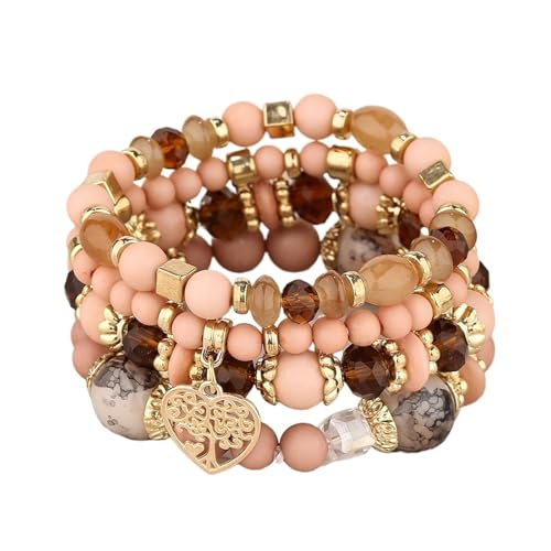 TYNXK Ethnische Multicolor Kristall Perlen Strang Armbänder Frauen Männer Herz Baum Des Lebens Bettelarmband Pulseira Feminina(Color-37) von TYNXK