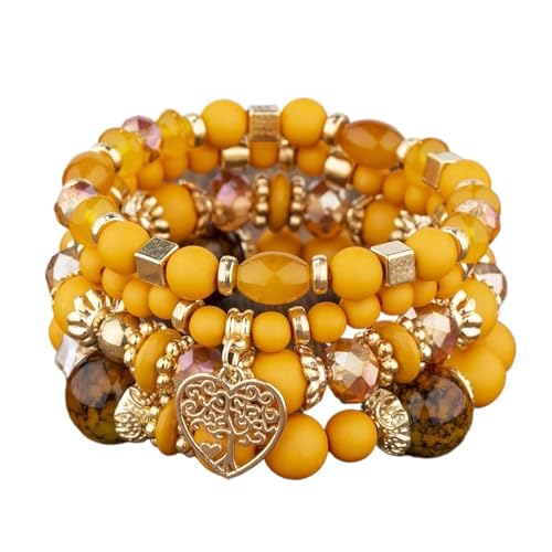 TYNXK Ethnische Multicolor Kristall Perlen Strang Armbänder Frauen Männer Herz Baum Des Lebens Bettelarmband Pulseira Feminina(Color-38) von TYNXK