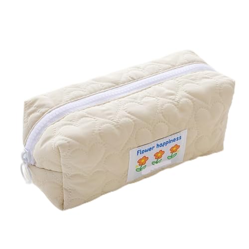 TYNXK FedermäPpchen 1 STÜCK Bleistiftkoffer Kissen Form große Kapazität Stiftbeutel Mehrzweck Reisekosmetikbeutel Schülerschule Schreibwarenbedarf Pencil Case (Color : Beige) von TYNXK