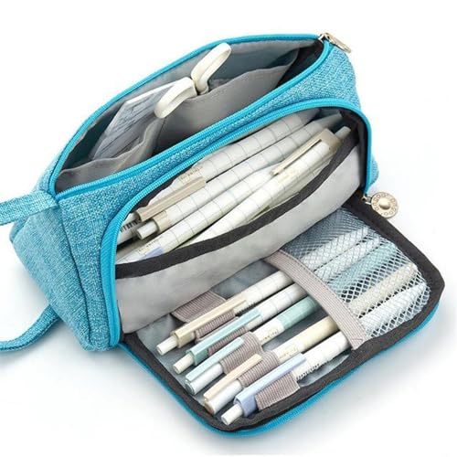 TYNXK FedermäPpchen 20 Farben Große Kapazität Federmäppchen Pencilcase Schule Stiftetui Liefert Bleistiftbeutel Schulbox Bleistifte Beutel Schreibwaren Pencil Case (Color : Blue) von TYNXK