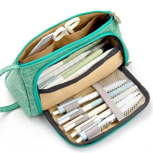 TYNXK FedermäPpchen 20 Farben Große Kapazität Federmäppchen Pencilcase Schule Stiftetui Liefert Bleistiftbeutel Schulbox Bleistifte Beutel Schreibwaren Pencil Case (Color : Green) von TYNXK