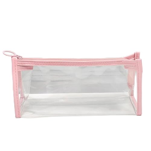 TYNXK FedermäPpchen 2pcs Transparente Bleistiftkoffer Mesh Bleistifttasche for Kinder Girls Gift Office School Vorräte Schreibwaren Nylon Bleistift Pencil Case (Color : Pink) von TYNXK