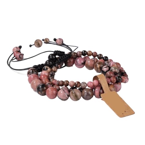 TYNXK Mode Stein Perlen Armbänder Einstellbare Sodalite Mit Wunsch Tag Geflochtene Frauen Männer Schmuck(Color-04) von TYNXK