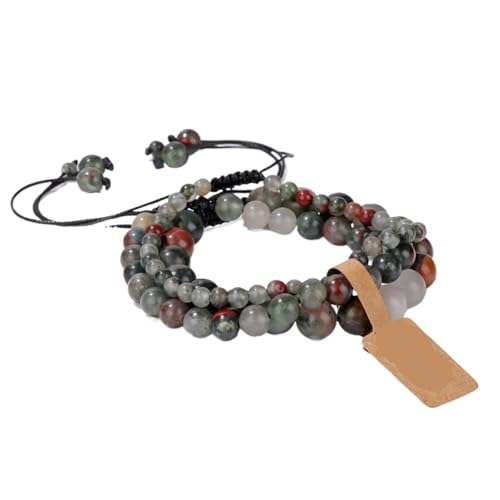 TYNXK Mode Stein Perlen Armbänder Einstellbare Sodalite Mit Wunsch Tag Geflochtene Frauen Männer Schmuck(Color-07) von TYNXK