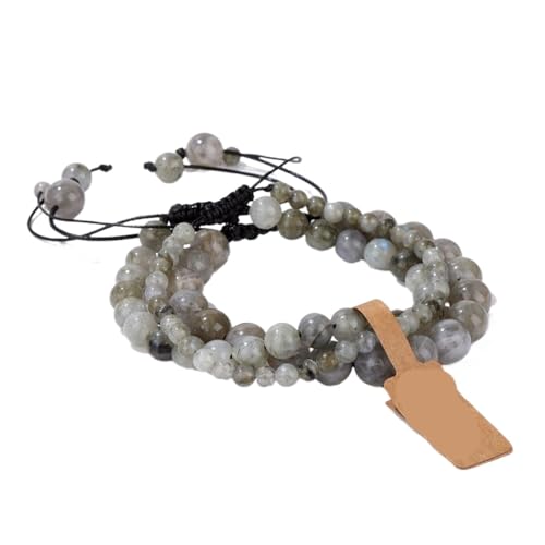 TYNXK Mode Stein Perlen Armbänder Einstellbare Sodalite Mit Wunsch Tag Geflochtene Frauen Männer Schmuck(Color-08) von TYNXK