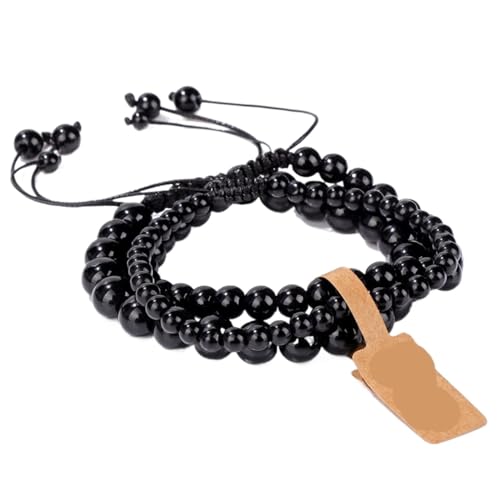 TYNXK Mode Stein Perlen Armbänder Einstellbare Sodalite Mit Wunsch Tag Geflochtene Frauen Männer Schmuck(Color-14) von TYNXK