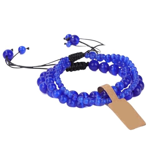 TYNXK Mode Stein Perlen Armbänder Einstellbare Sodalite Mit Wunsch Tag Geflochtene Frauen Männer Schmuck(Color-16) von TYNXK