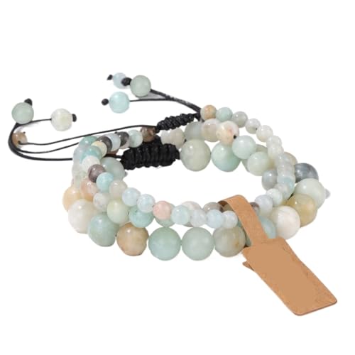 TYNXK Mode Stein Perlen Armbänder Einstellbare Sodalite Mit Wunsch Tag Geflochtene Frauen Männer Schmuck(Color-21) von TYNXK