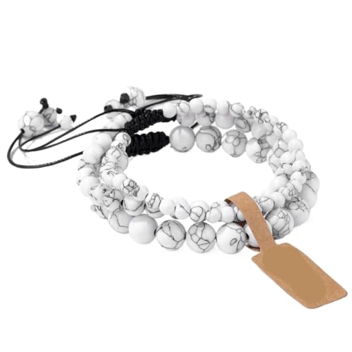 TYNXK Mode Stein Perlen Armbänder Einstellbare Sodalite Mit Wunsch Tag Geflochtene Frauen Männer Schmuck(Color-25) von TYNXK
