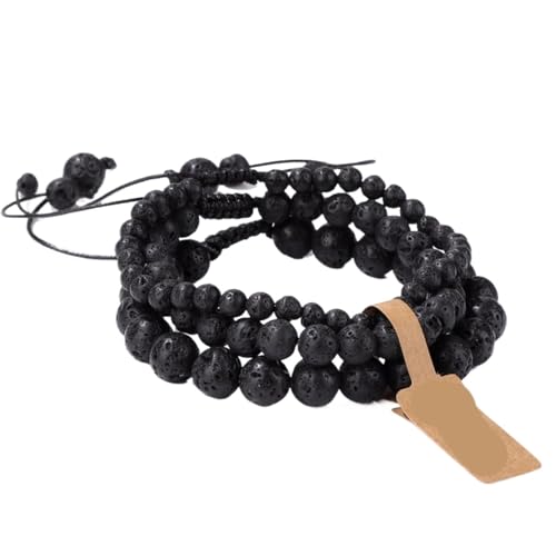 TYNXK Mode Stein Perlen Armbänder Einstellbare Sodalite Mit Wunsch Tag Geflochtene Frauen Männer Schmuck(Color-32) von TYNXK