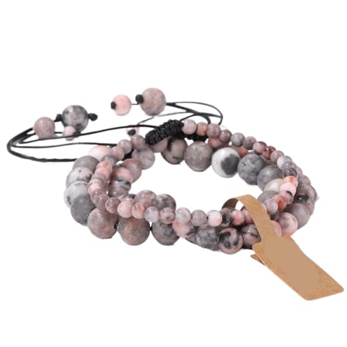 TYNXK Mode Stein Perlen Armbänder Einstellbare Sodalite Mit Wunsch Tag Geflochtene Frauen Männer Schmuck(Color-33) von TYNXK