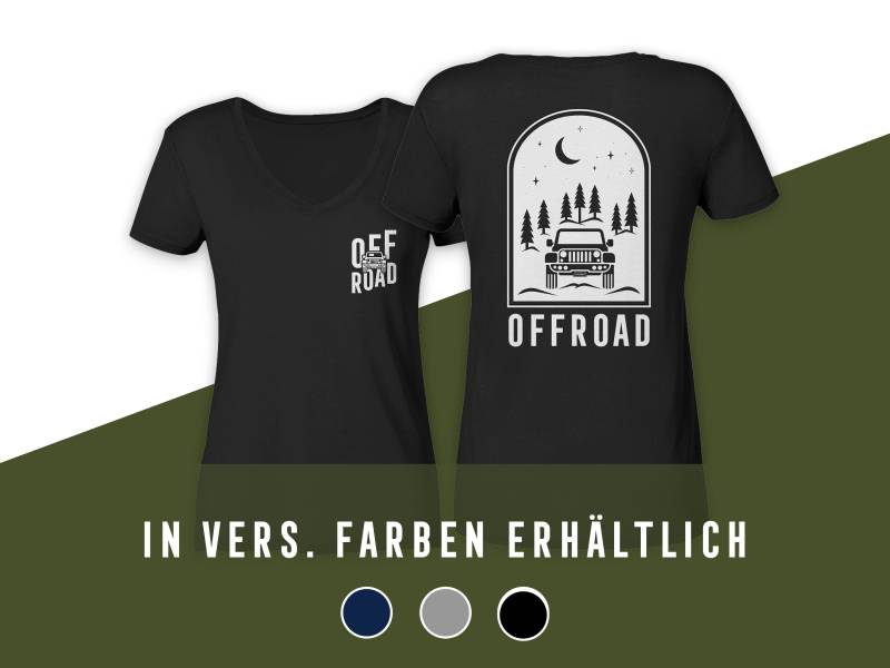 Offroad - Jeeper Ladies V-Neck Shirt Offroad - Jeeper Ladies V-Neck Shirt von TYPECRAFTshop