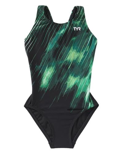 TYR Cycloid Durafast Elite Maxfit Einteiliger Badeanzug für Mädchen, Grün, 24 von TYR