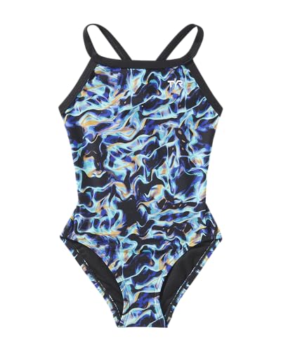 TYR Damen Durafast Elite Diamondfit Swimsuit Badeanzug, Blau/Synapse, 38 von TYR