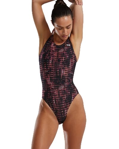 TYR Damen Durafast Lite Maxfit Swimsuit Badeanzug, Atrix Red, 30 von TYR