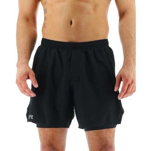 TYR Herren Athletic Performance Workout Lined Momentum 15,2 cm Shorts, schwarz, Large von TYR