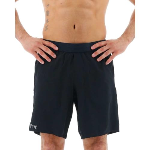 TYR Herren Athletic Performance Workout ungefüttert kurz 17,8 cm Shorts, Schwarz, X-Large von TYR