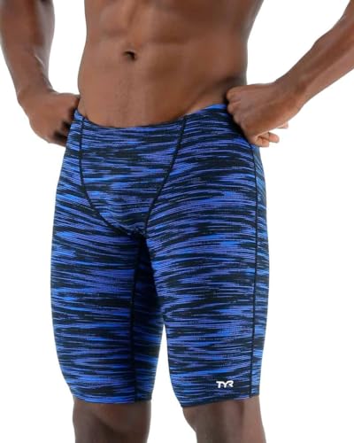 TYR Herren Durafast Elite Athletic Jammer Badeanzug Badehose, Blue Fizzy, 36 von TYR
