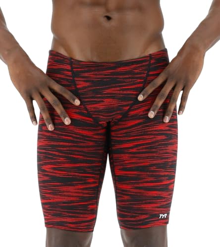 TYR Herren Durafast Elite Athletic Jammer Badeanzug Badehose, Red Fizzy, 30 von TYR