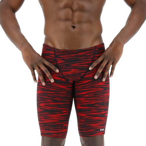 TYR Herren Durafast Elite Athletic Jammer Badeanzug Badehose, Red Fizzy, 34 von TYR