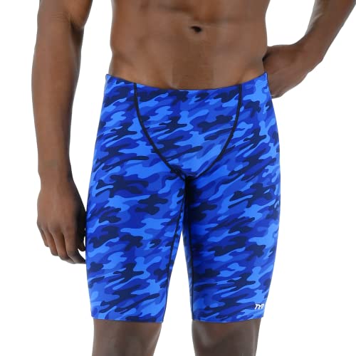 TYR Herren Durafast Elite Athletic Jammer Badeanzug Badehose, blau Camouflage, 36 von TYR