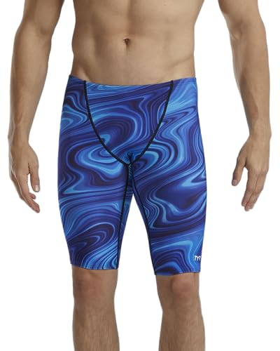 TYR Herren Durafast Elite Athletic Jammer Swimsuit Badehose, Blaue Vitalität, 38 von TYR