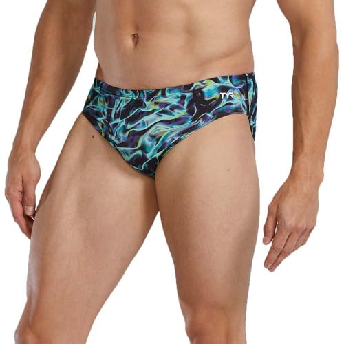 TYR Herren Durafast Elite Racer Brief Swimsuit Schwimm-Slips, Grün/Energia, 34 von TYR