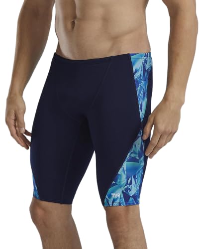 TYR Herren Durafast Elite Solid Jammer Badeanzug Badehose, Blau/Grün kristallisiert, 30 von TYR