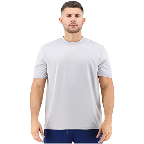 TYR Herren Kurzärmliges Sonnenschutzfaktor 50+ T-Shirt, hellgrau, Medium von TYR