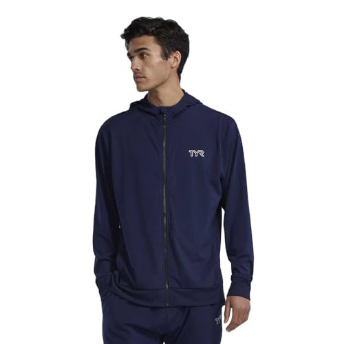 TYR Herren Tech Full Zip Hoodie Kapuzenpullover, blau, L von TYR