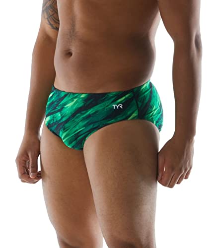 TYR Herren VITRIC Racer Schwimm-Slips, Grün, 32 von TYR