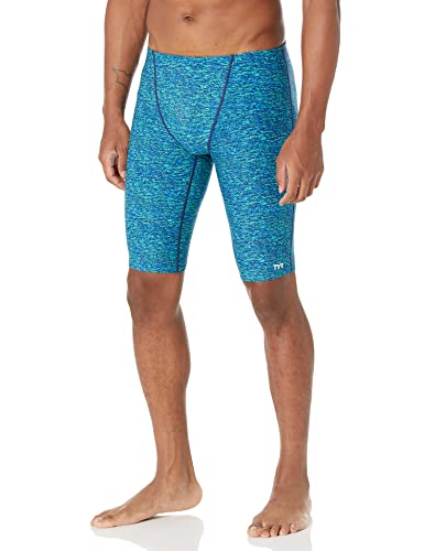 TYR Herren Durafast Elite Athletic Jammer Badeanzug Badehose, Blau/Grün gelappt, 28 von TYR