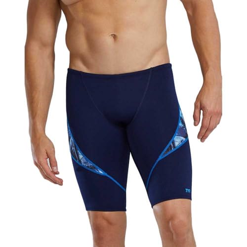TYR Unisex-Erwachsene Durafast Elite Solid Jammer Swimsuit Badehose, Blue Ice, 34 von TYR