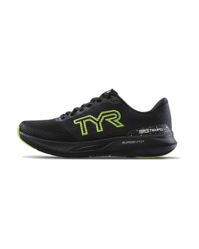 TYR Unisex-Erwachsene Sr-1 Tempo Running Athletic Shoes Sneaker, Schwarz/Gelb, 10 Women/8.5 Men von TYR