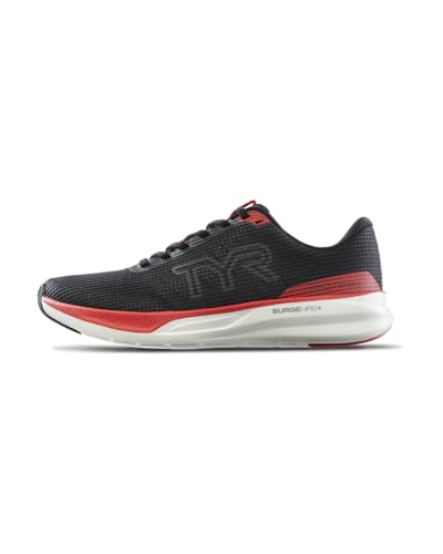 TYR Unisex-Erwachsene Sr-1 Tempo Running Athletic Shoes Sneaker, Schwarz/Rot, 13 Women/11.5 Men von TYR