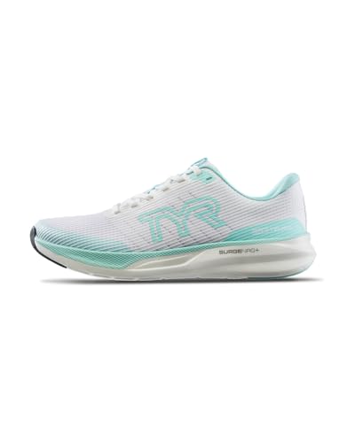 TYR Unisex-Erwachsene Sr-1 Tempo Running Athletic Shoes Sneaker, Weiß/Aqua, 13 Women/11.5 Men von TYR